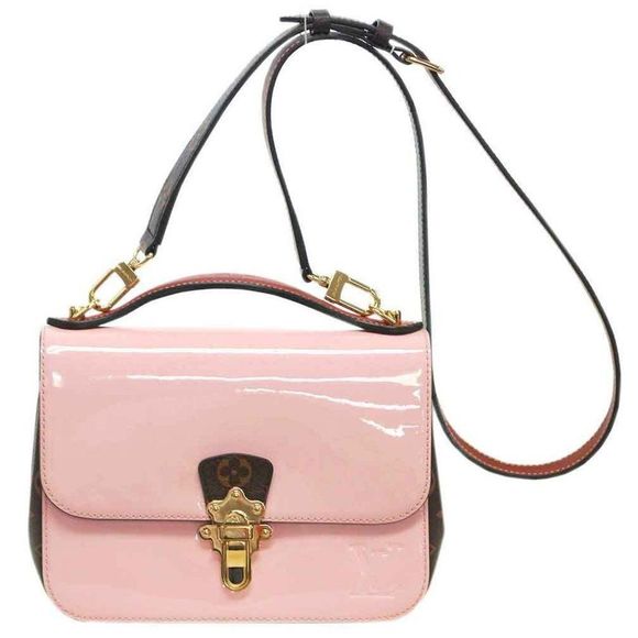 Louis Vuitton Monogram Patent Leather Cherry Wood BB Rose Ballerine Shoulder Bag - Picture 1 of 16
